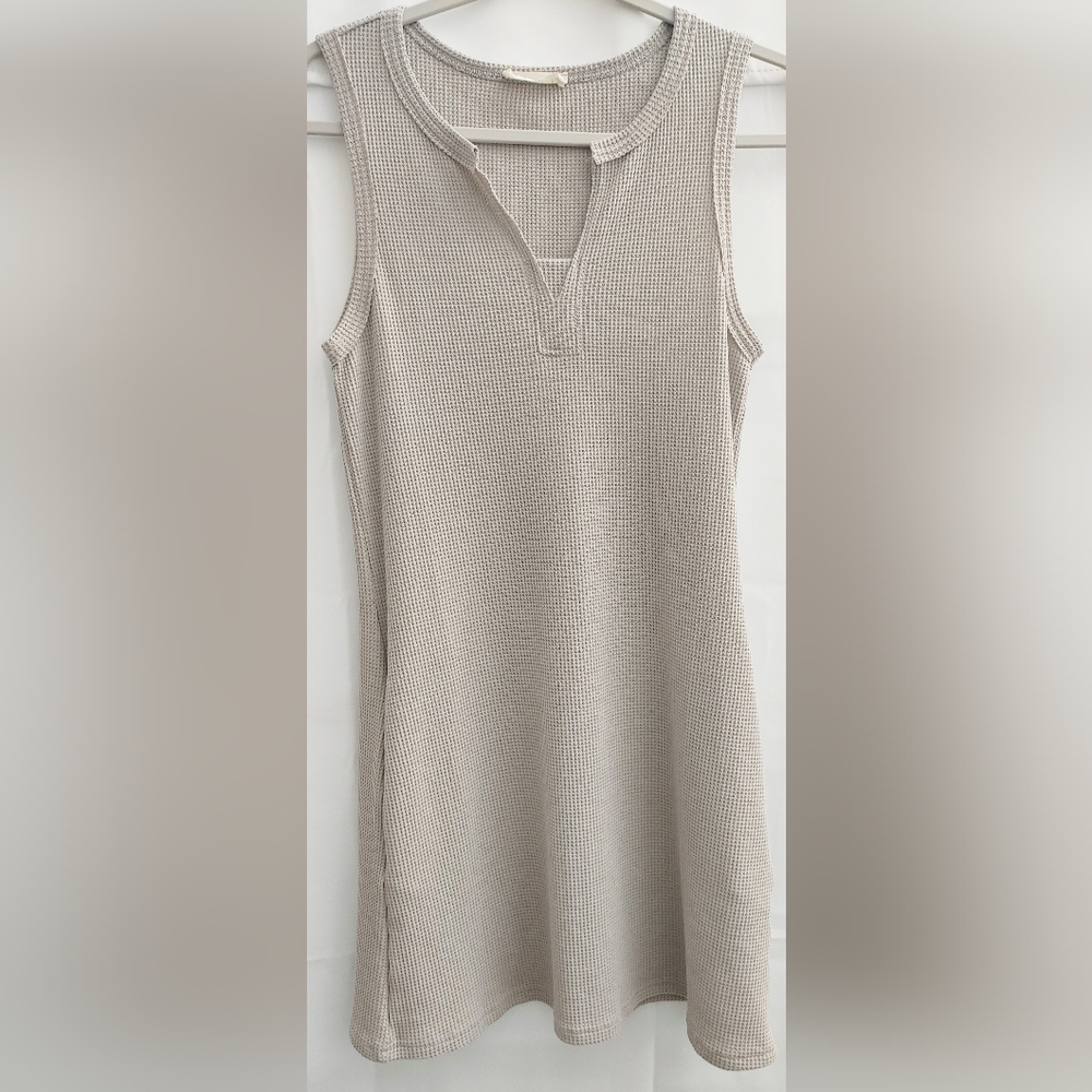 New in dress, greige in Color, Thermal/ Waffle Style Material Size Small